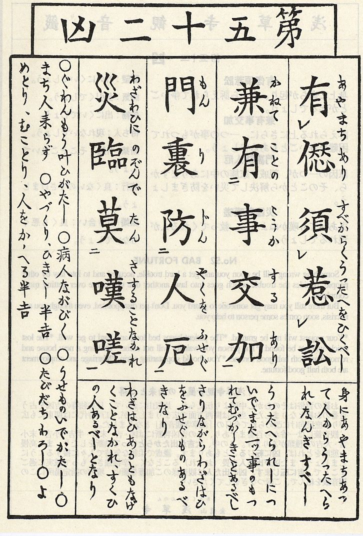 籤詩網‧淺草金龍山觀音寺一百籤__第052籤